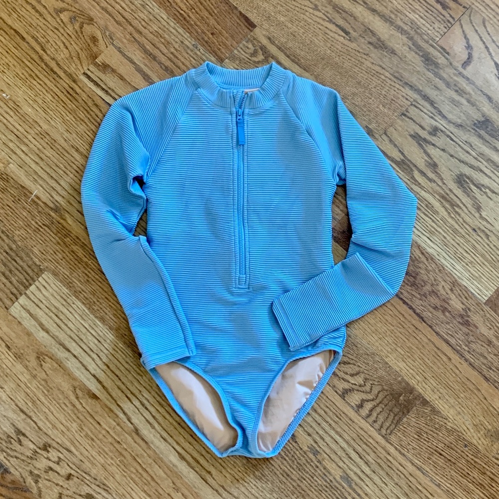 NWOT Girls' rash guard one-piece with UPF 50+